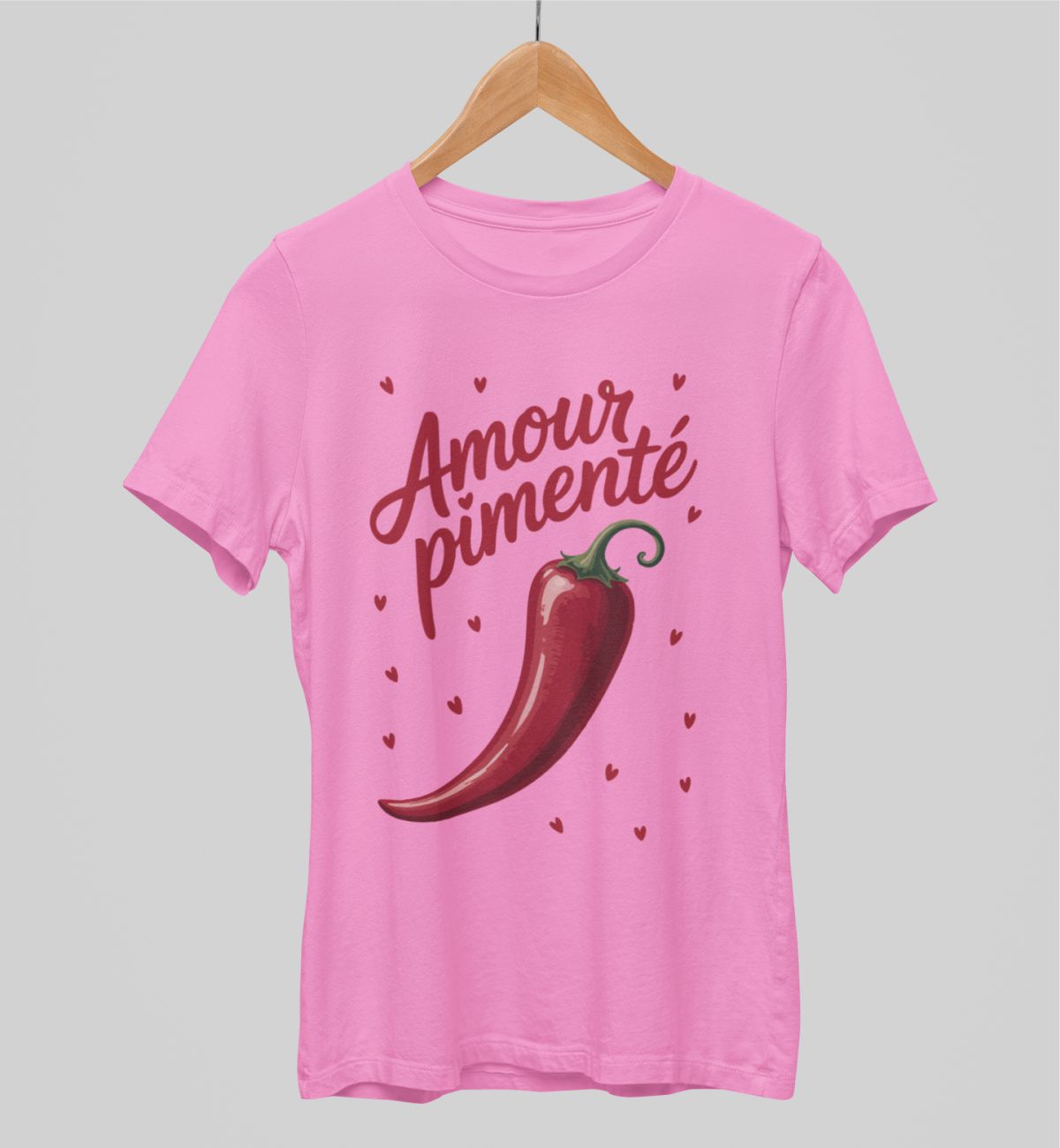 Vaaleanpunainen unisex T-paita "Amour"