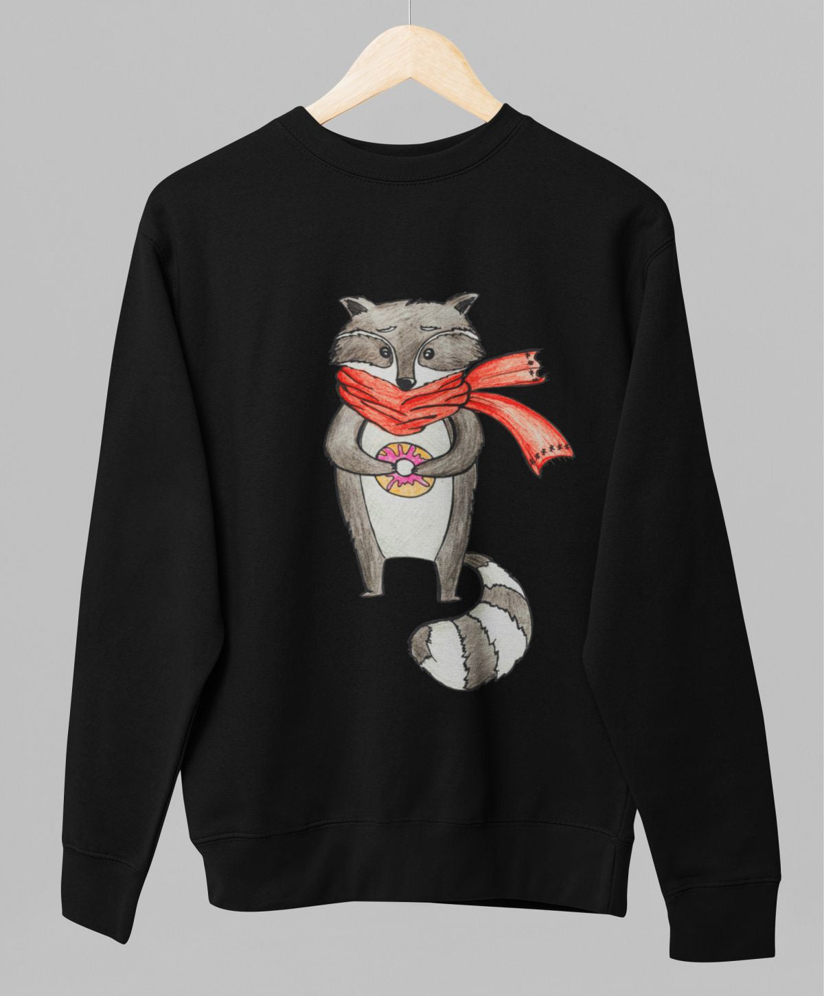 Musta unisex collegepaita "Pesukarhu"