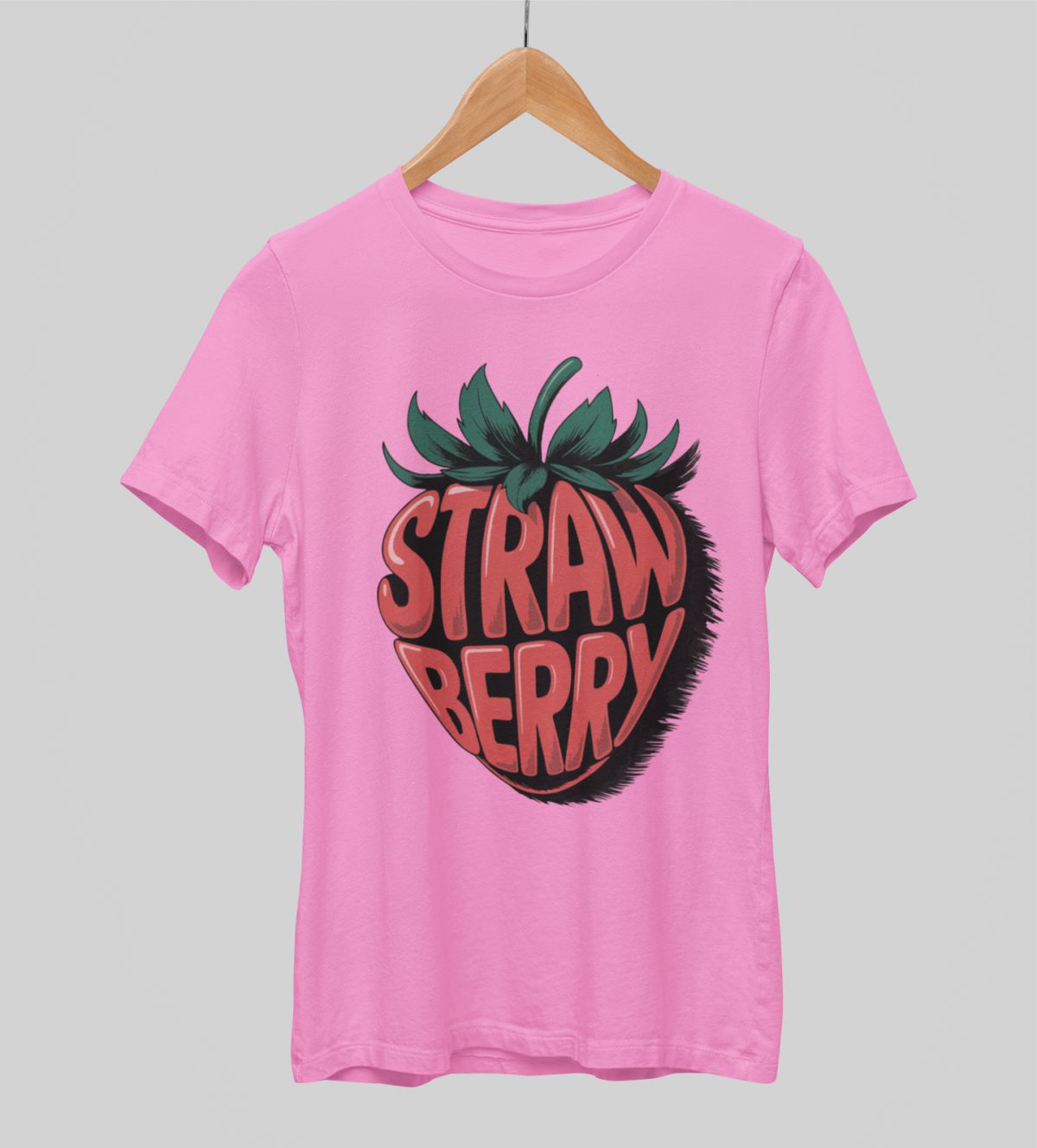 Vaaleanpunainen unisex T-paita "Strawberry"