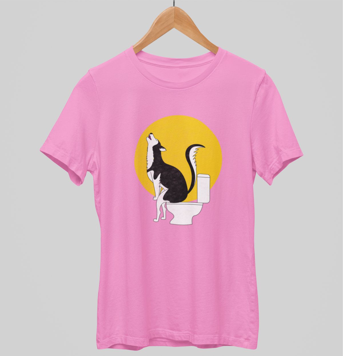 Vaaleanpunainen unisex T-paita "Husky"