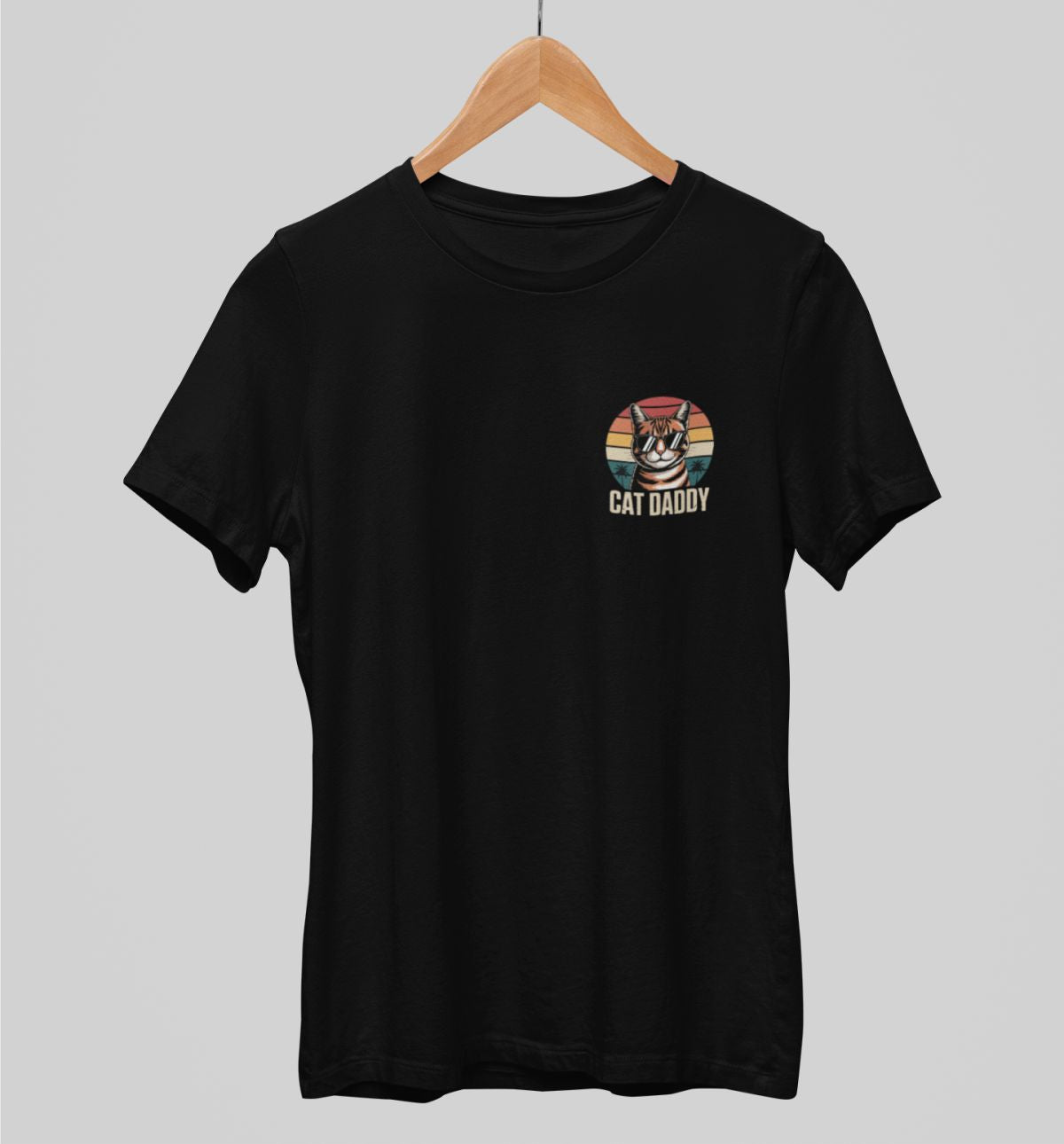 Mustat unisex T-paidat "Cat daddy"
