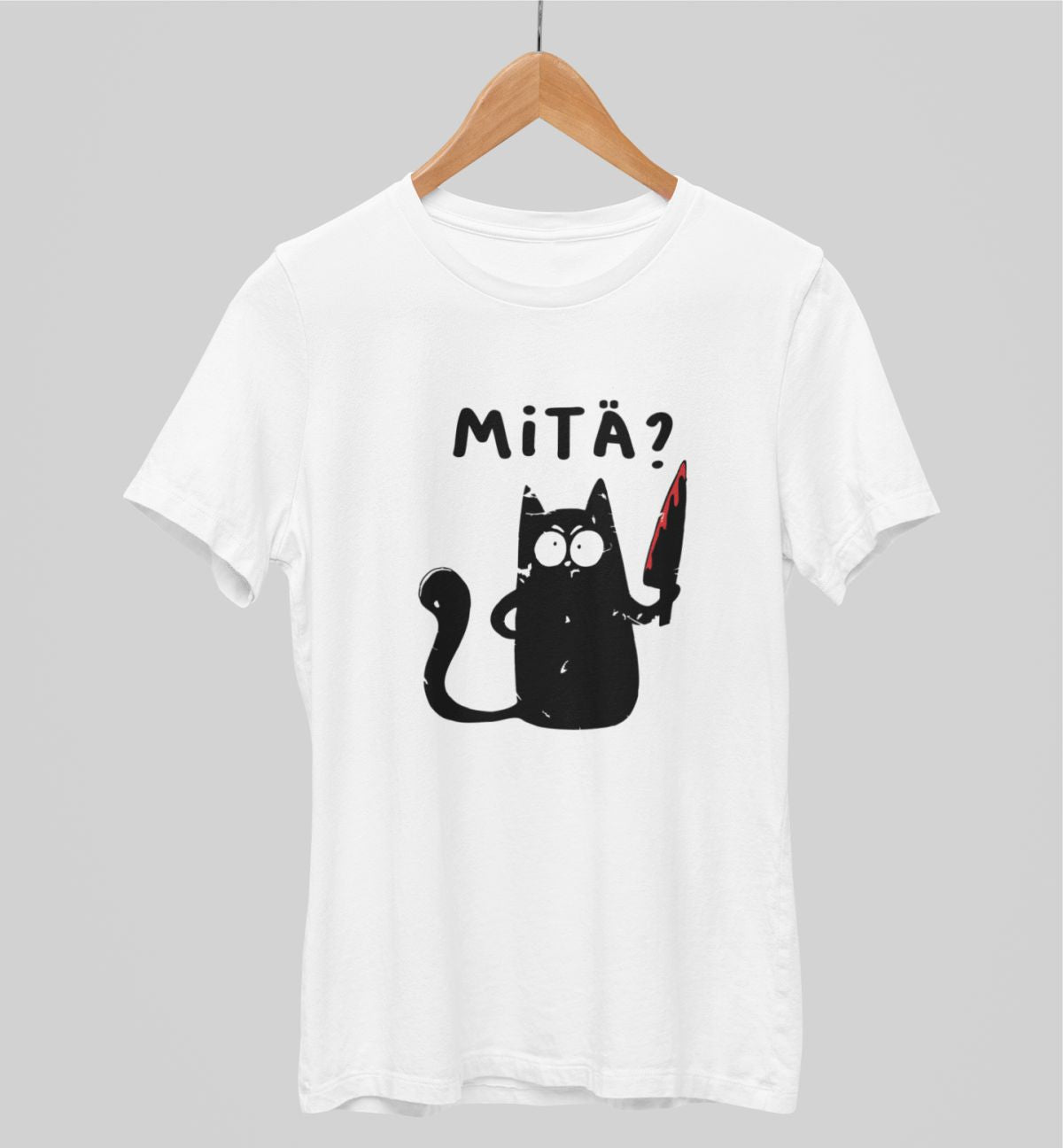 Valkoiset unisex T-paidat "Mitä"
