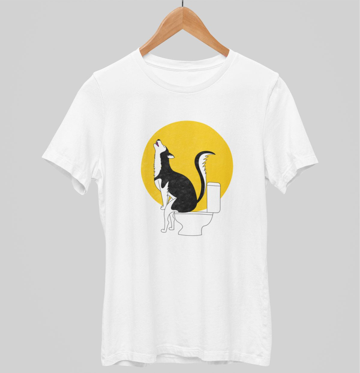 Valkoiset unisex T-paidat "Husky"