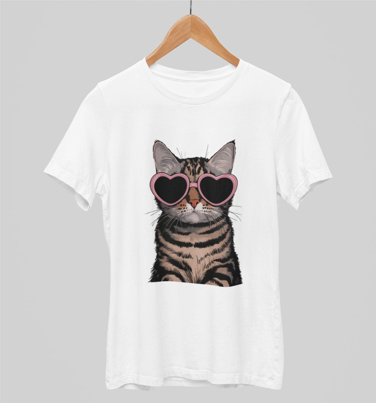 Valkoiset unisex T-paidat "Kissanpentu laseilla"