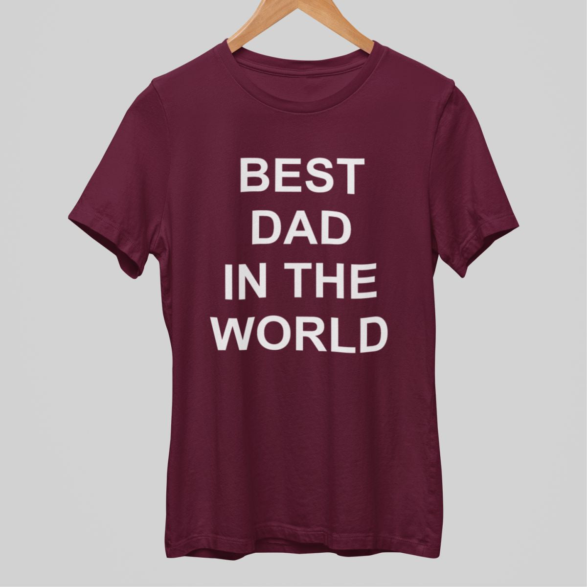 Burgundinpunainen t-paita "Best dad in the world"