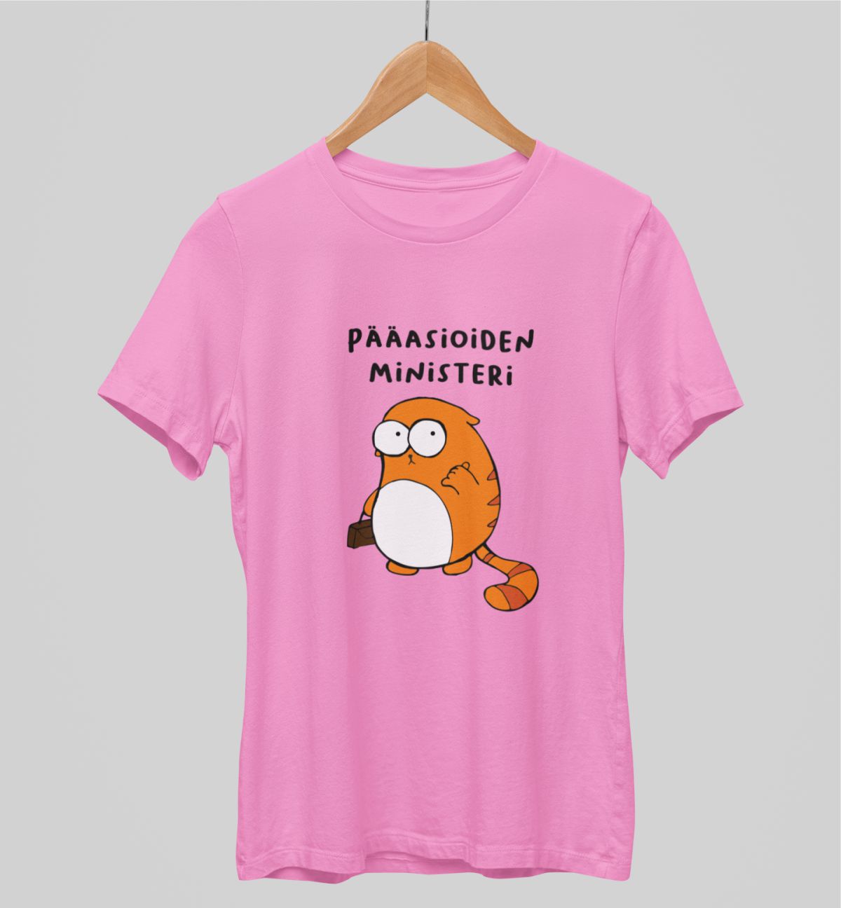 Vaaleanpunainen unisex T-paita "Pääasioiden ministeri"