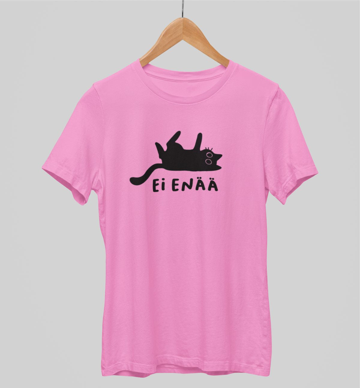 Vaaleanpunainen unisex T-paita "Ei enää"