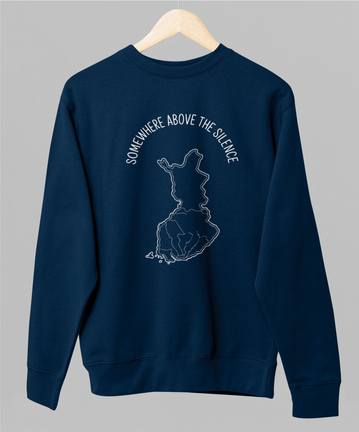 Sininen unisex collegepaita "Silence"