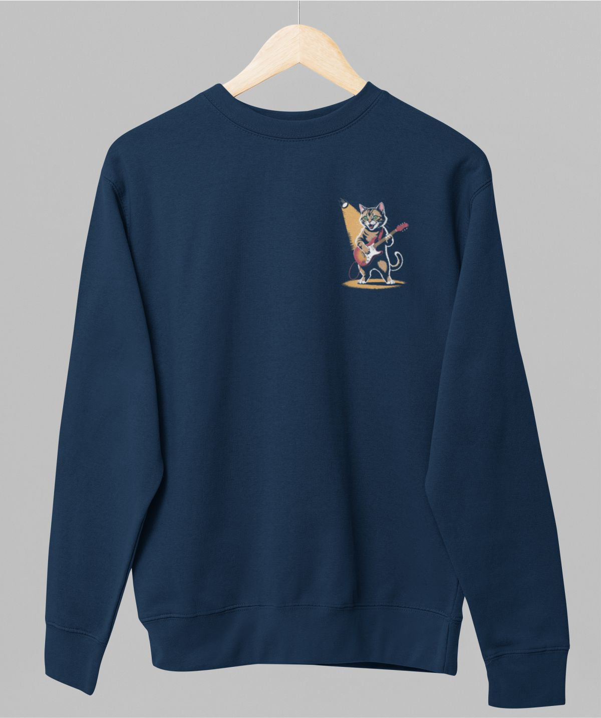 Sininen unisex collegepaita "Rock n roll"