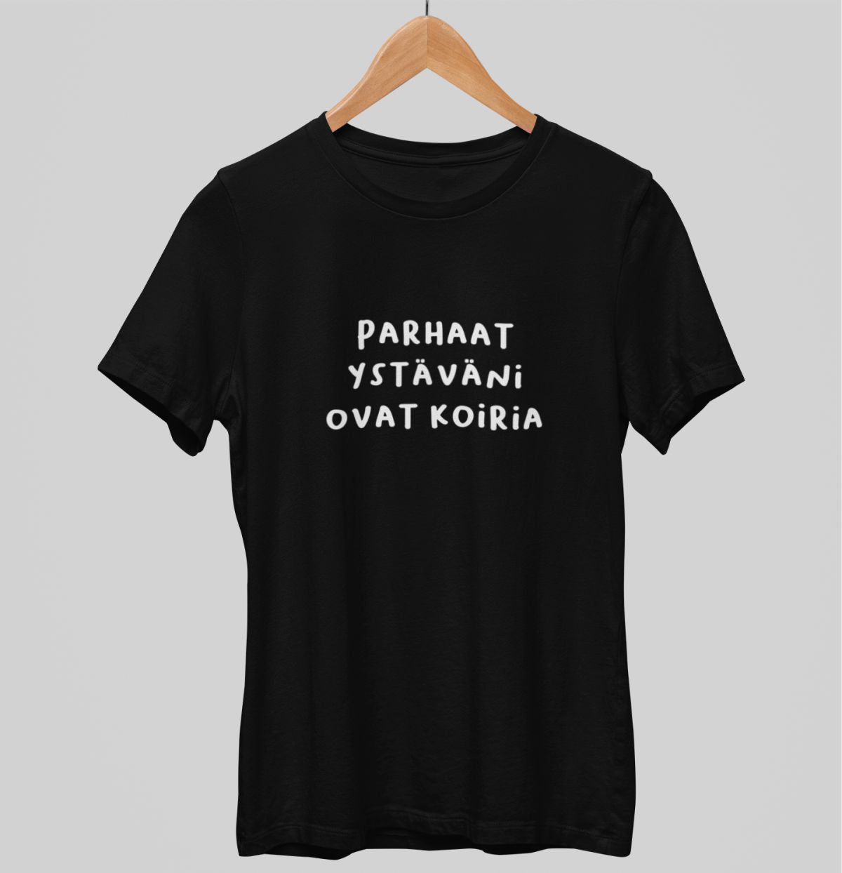 Mustat unisex T-paidat "Parhaat ystäväni ovat koiria"