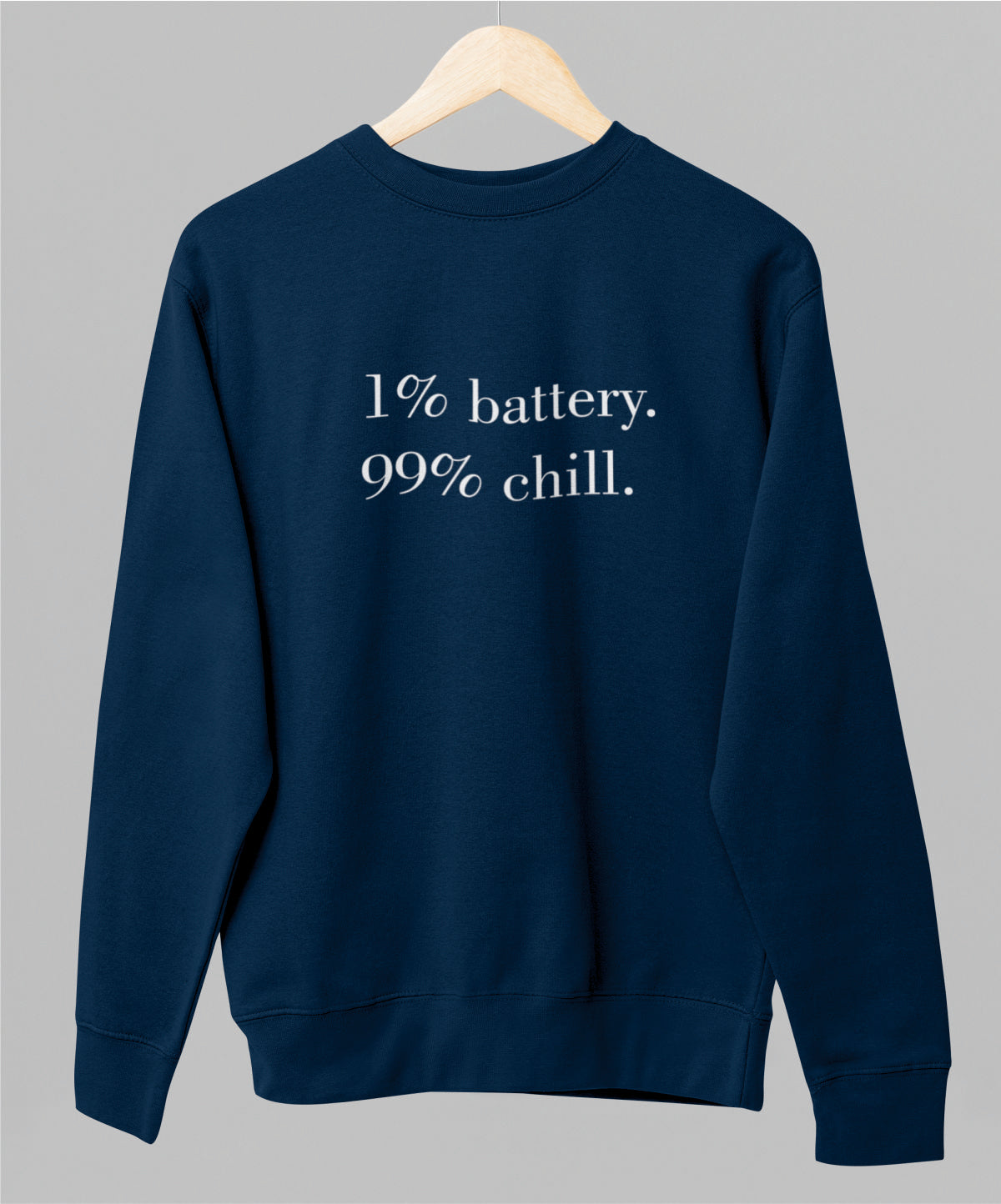 Sininen unisex collegepaita "Chill"