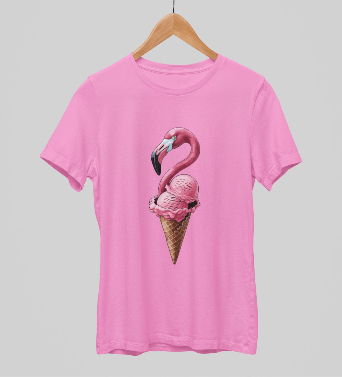 Vaaleanpunainen unisex T-paita "Jäätelö"