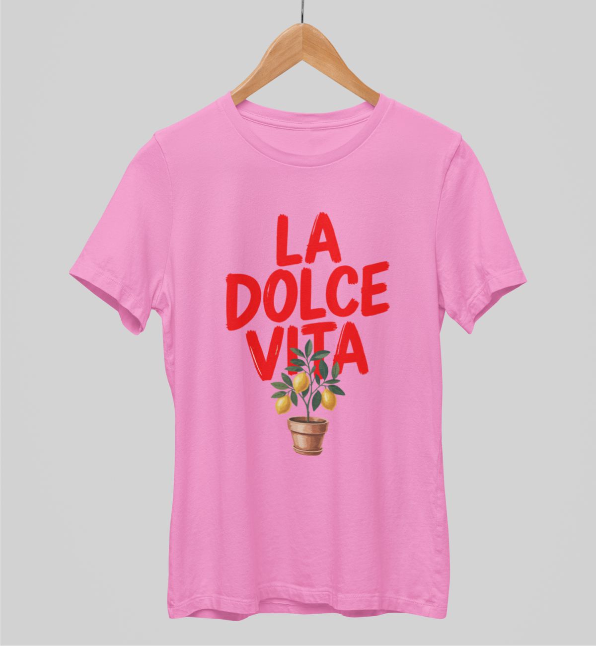 Vaaleanpunainen unisex T-paita "La dolce vita"