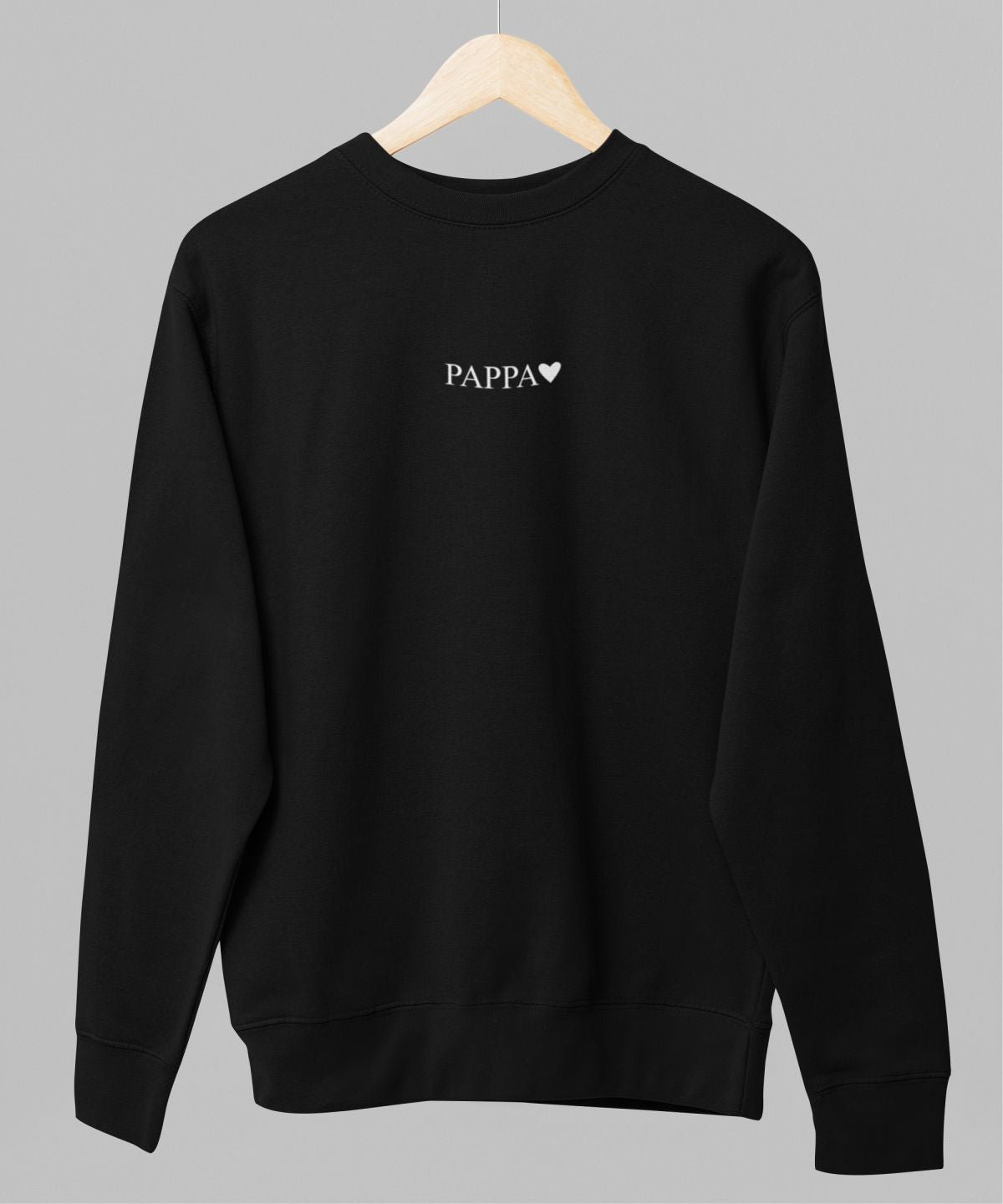 Musta unisex collegepaita "Pappa"