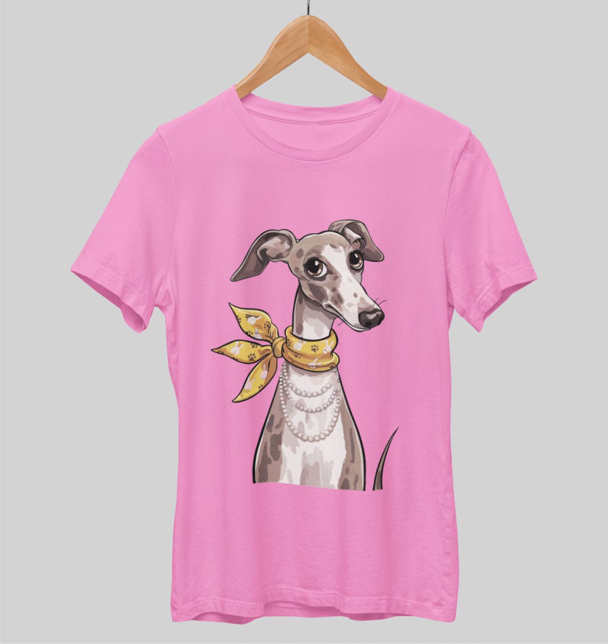 Vaaleanpunainen unisex T-paita "Elegantti koiranpentu"