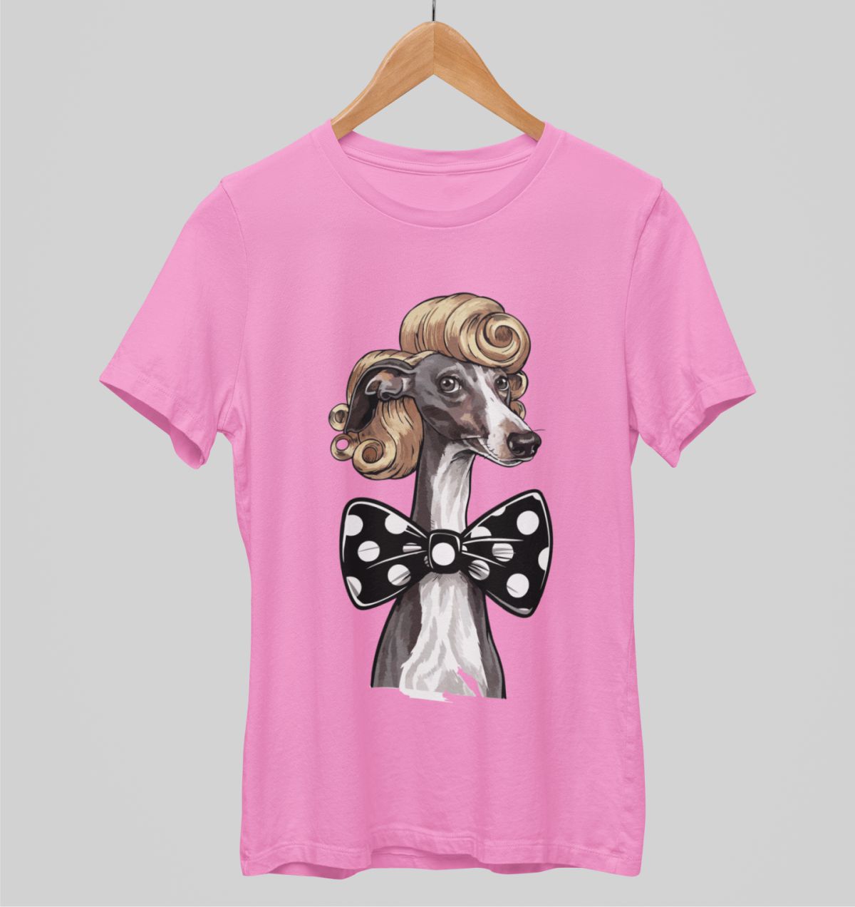 Vaaleanpunainen unisex T-paita "Tyylikäs kampaus"