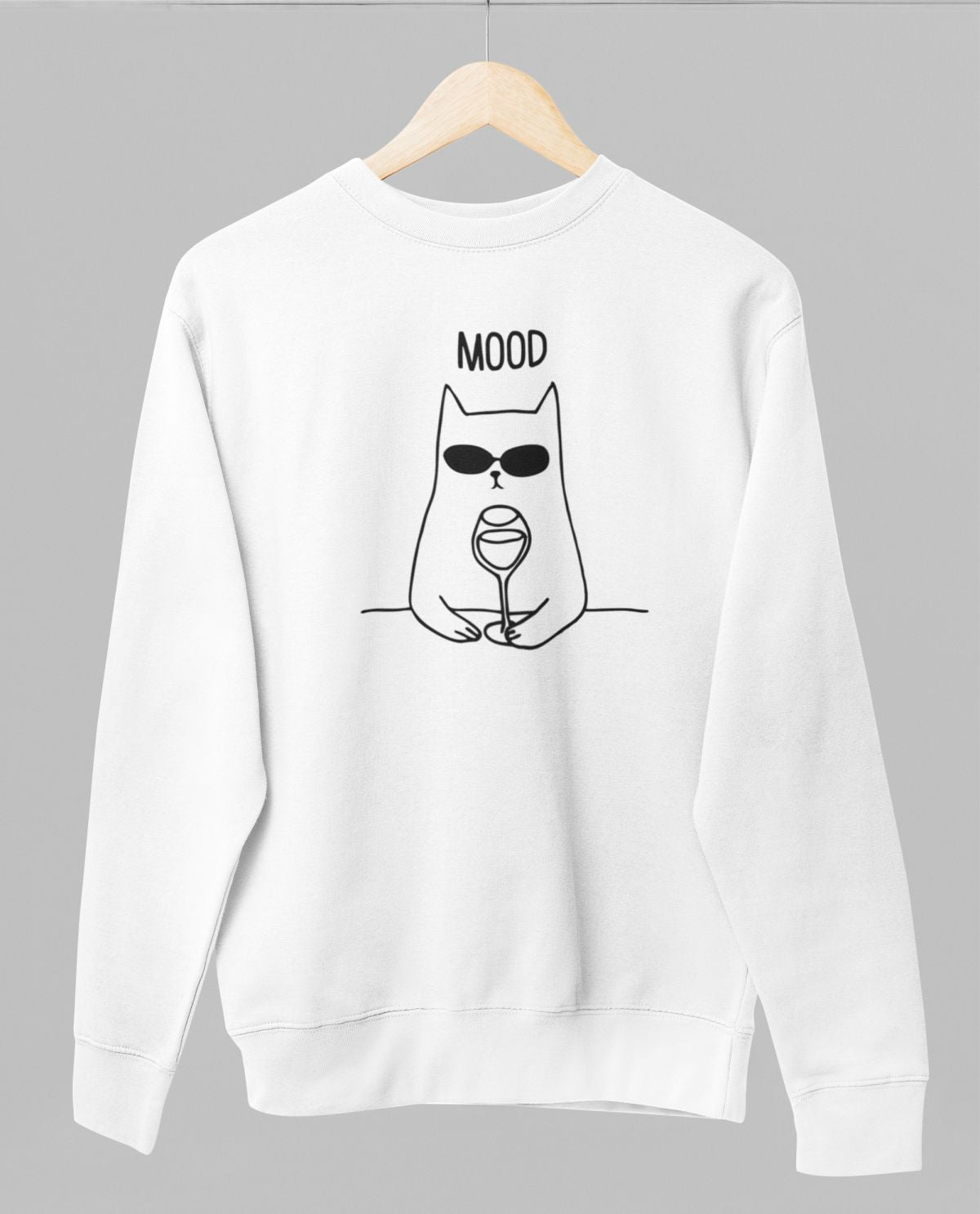 Valkoinen unisex collegepaita "Mood"