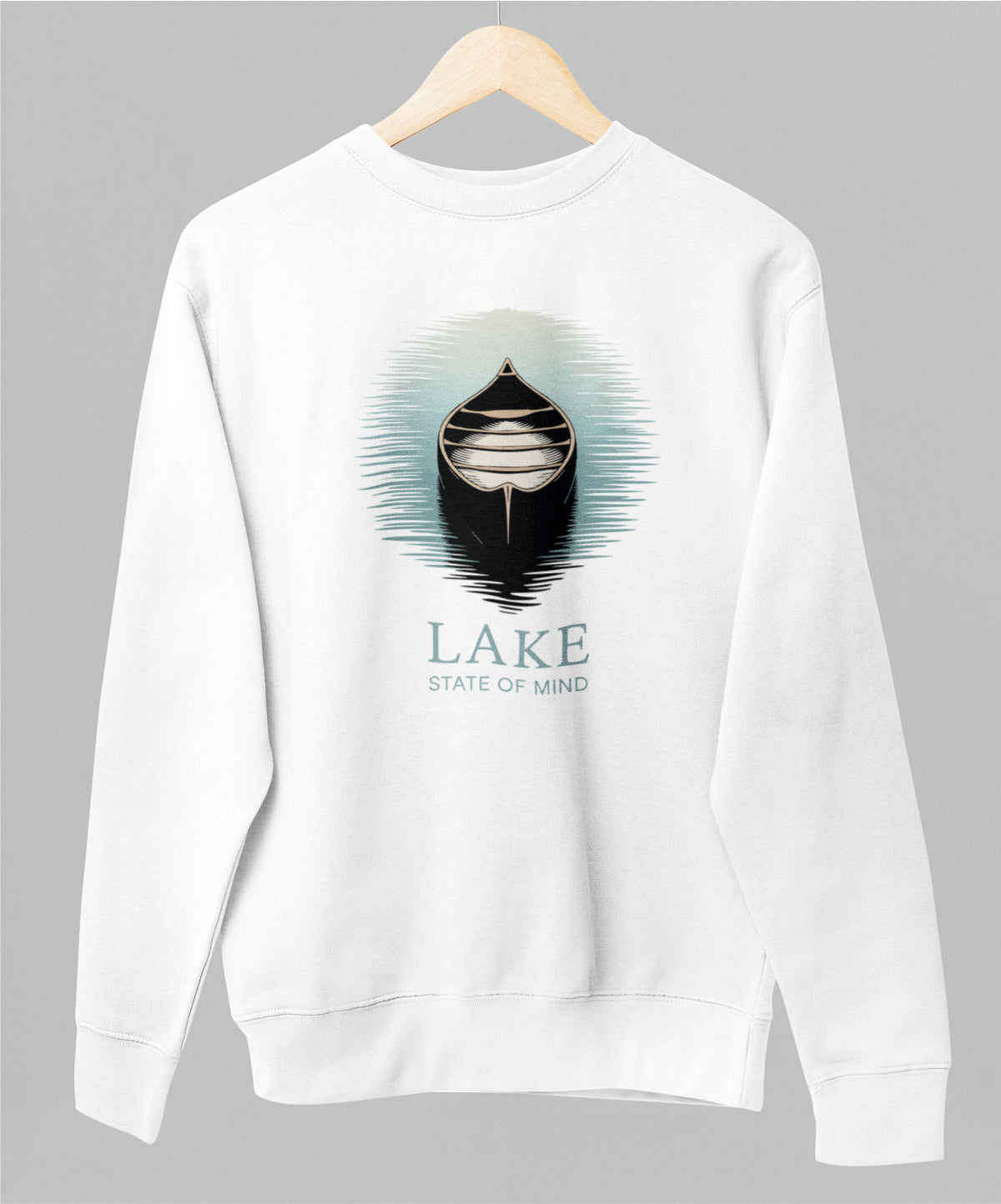 Valkoinen unisex collegepaita "State of mind"