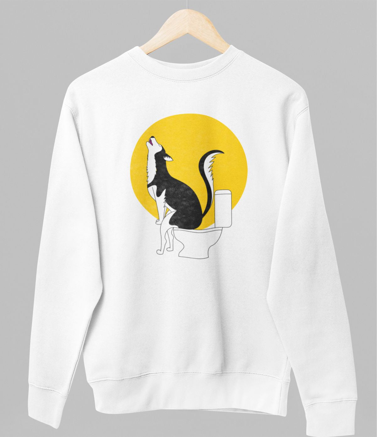 Valkoinen unisex collegepaita "Husky"