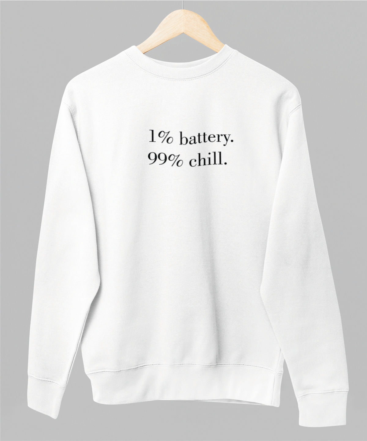 Valkoinen unisex collegepaita "Chill"