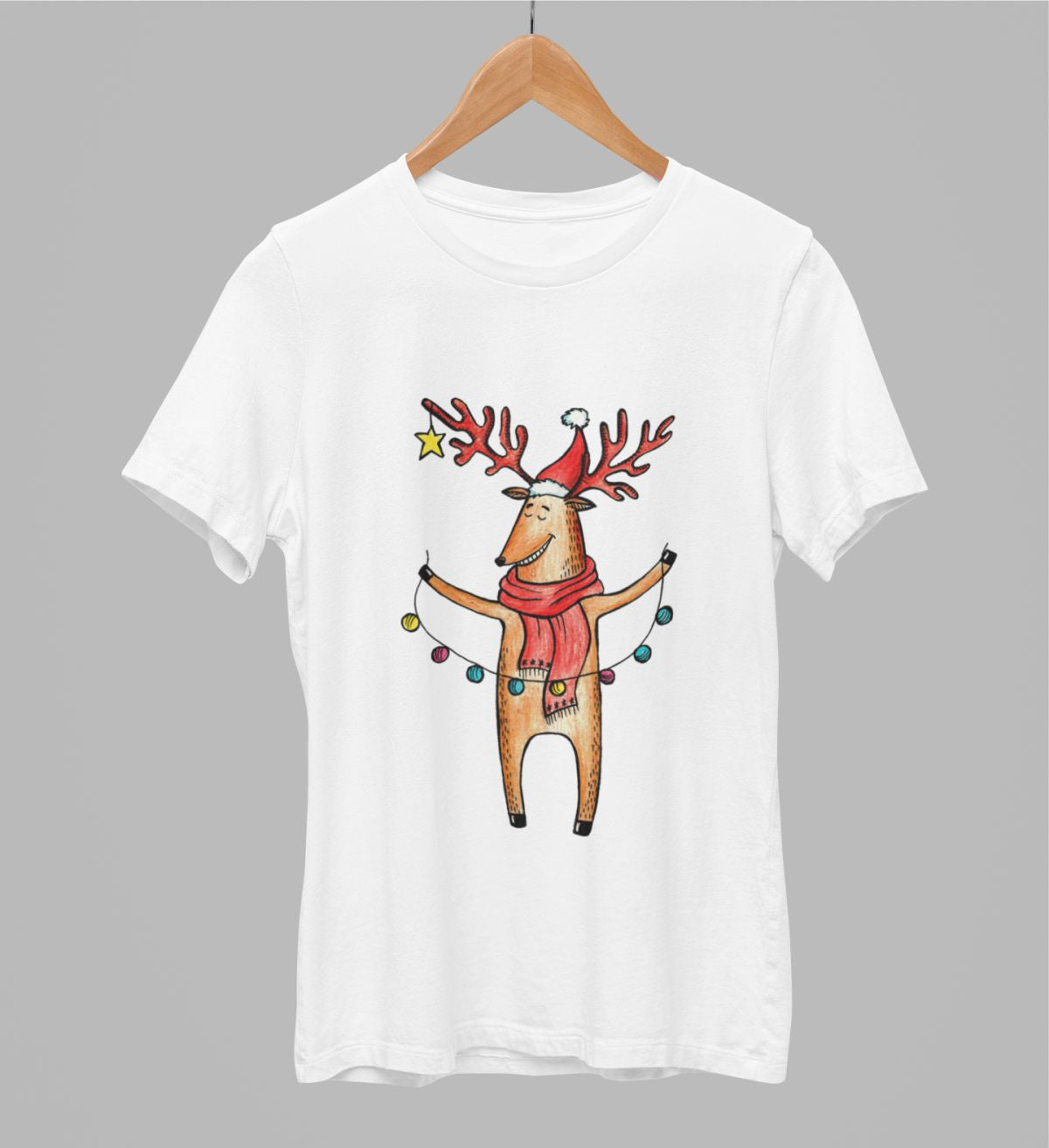 Valkoiset unisex T-paidat "Hirvi"