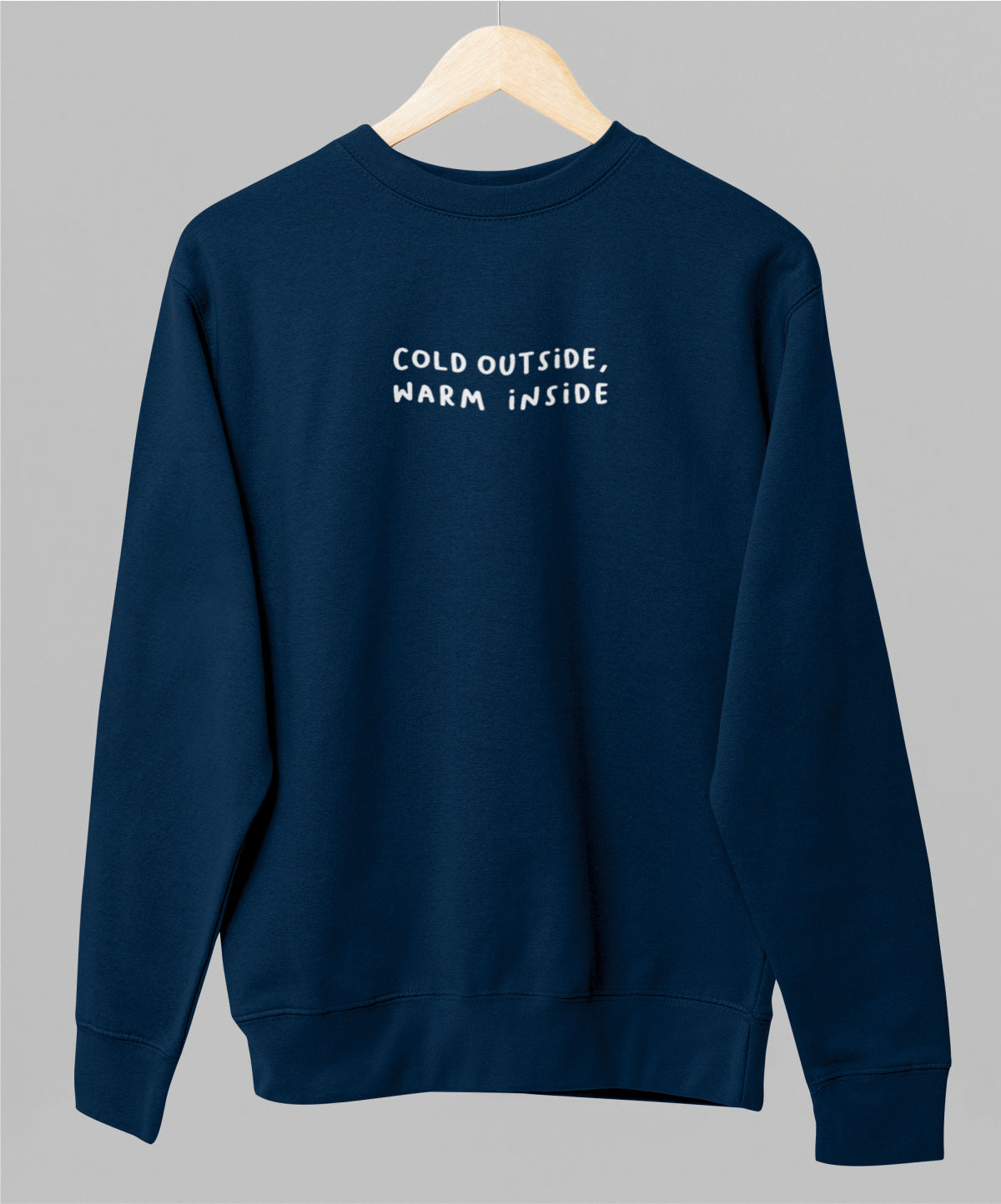 Sininen unisex collegepaita "Cold outside"