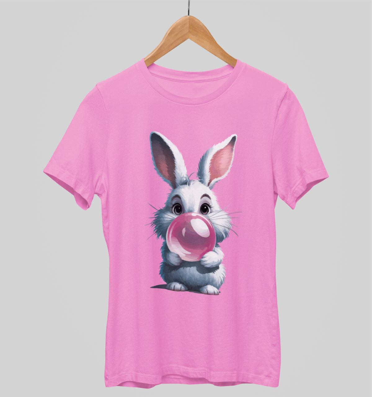Vaaleanpunainen unisex T-paita "Pupu"