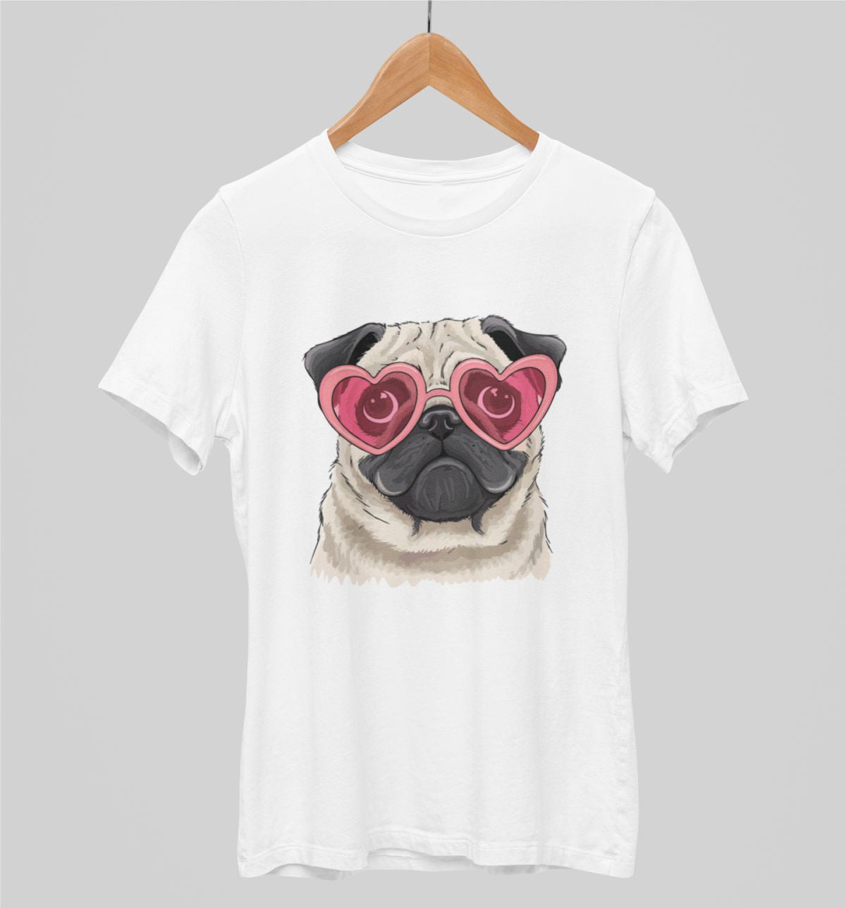 Valkoiset unisex T-paidat "Pentu aurinkolaseissa"