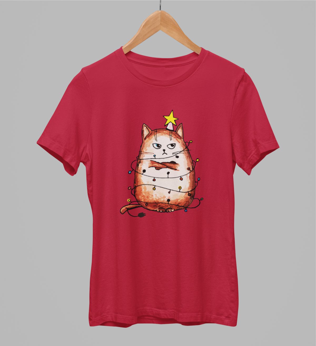 Punaiset unisex T-paidat "Vihainen kiss"