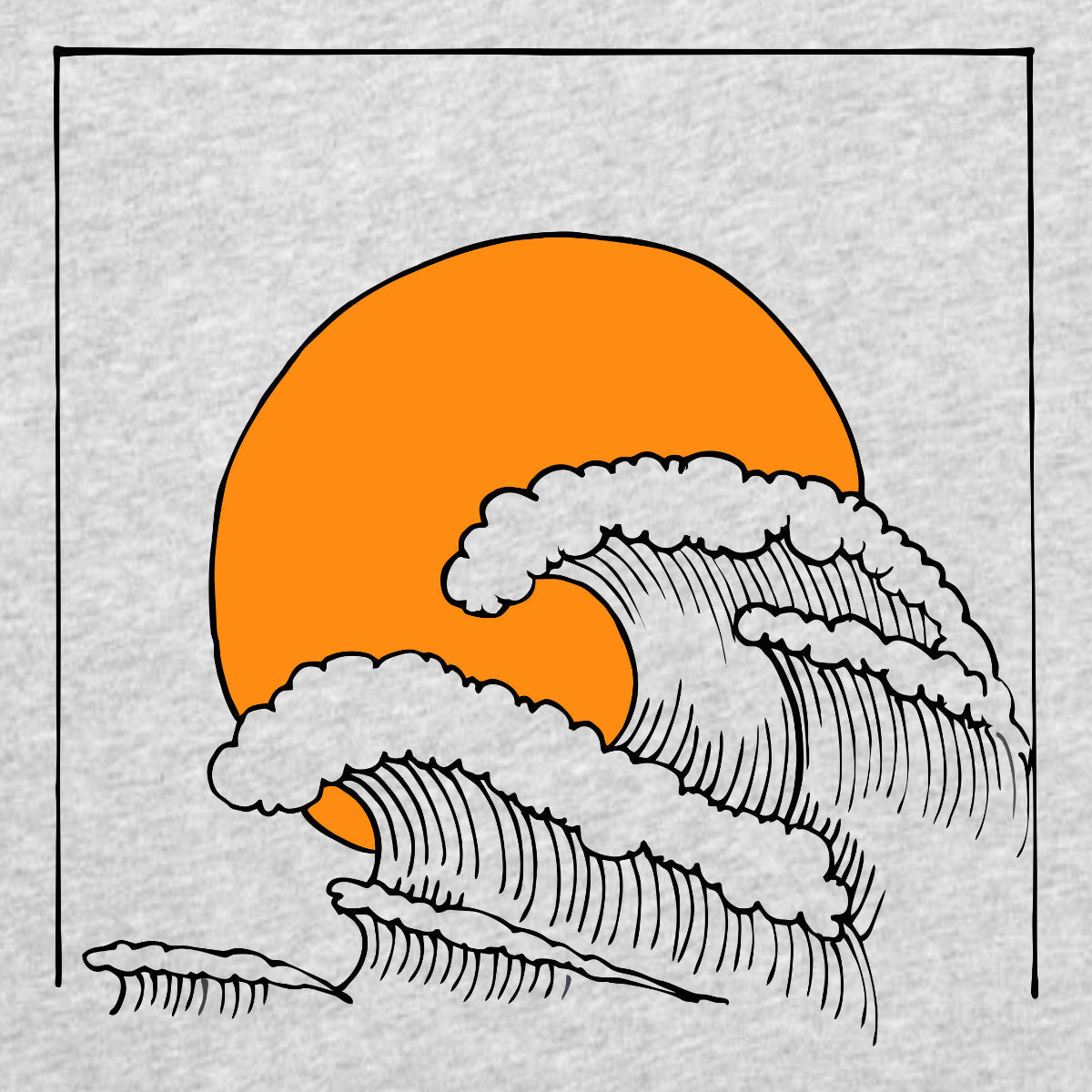 Harmaa meleerattu UNISEX T-paita Aallot