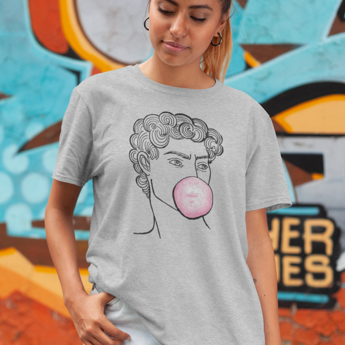 Harmaa meleerattu UNISEX T-paita Daavid