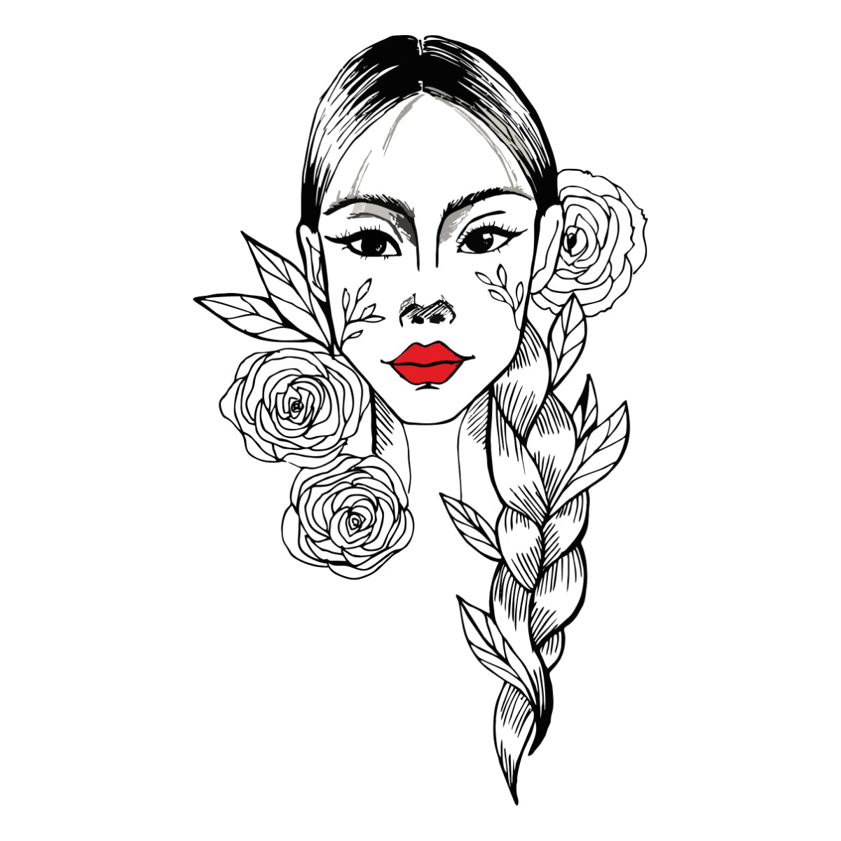 Valkoinen UNISEX T-paita Tyttö letillä