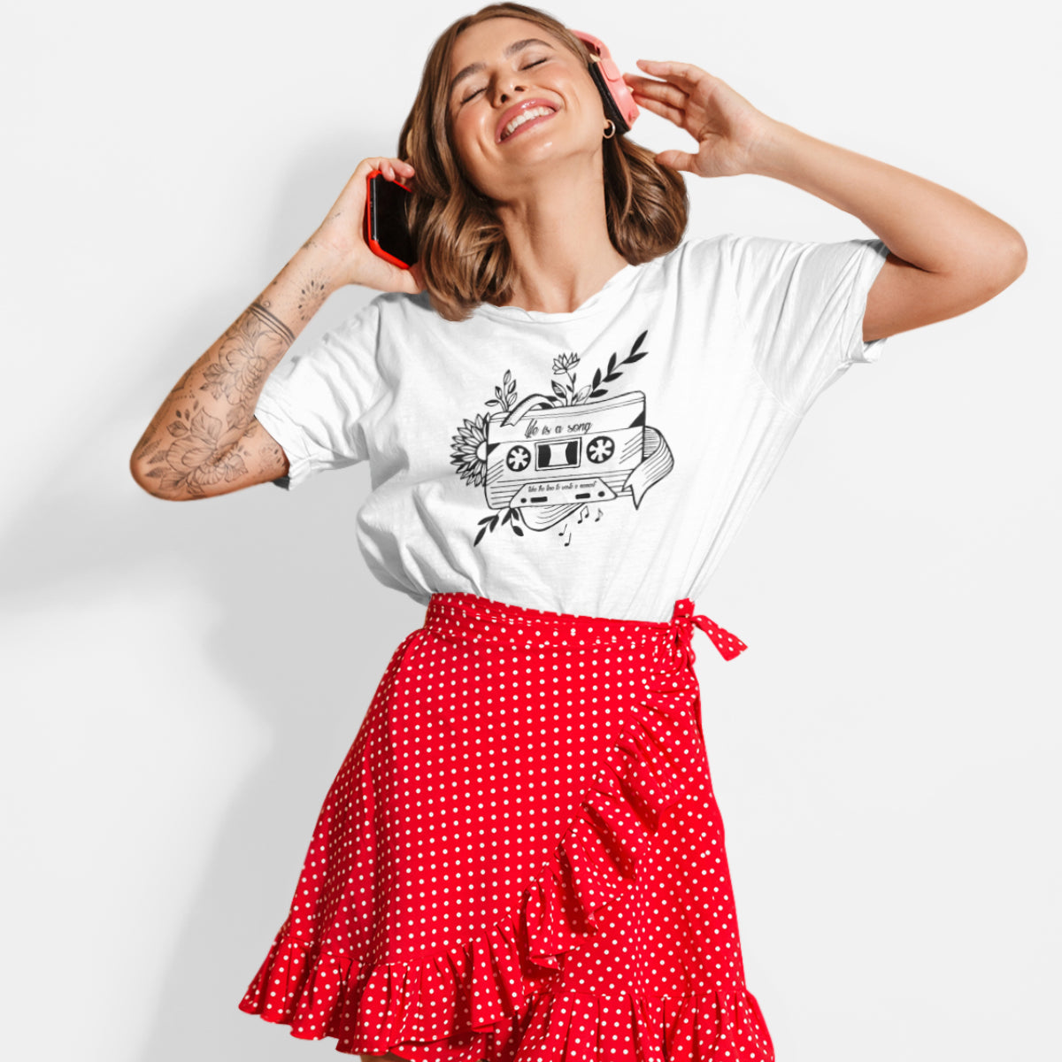 Valkoinen UNISEX T-paita Nauha