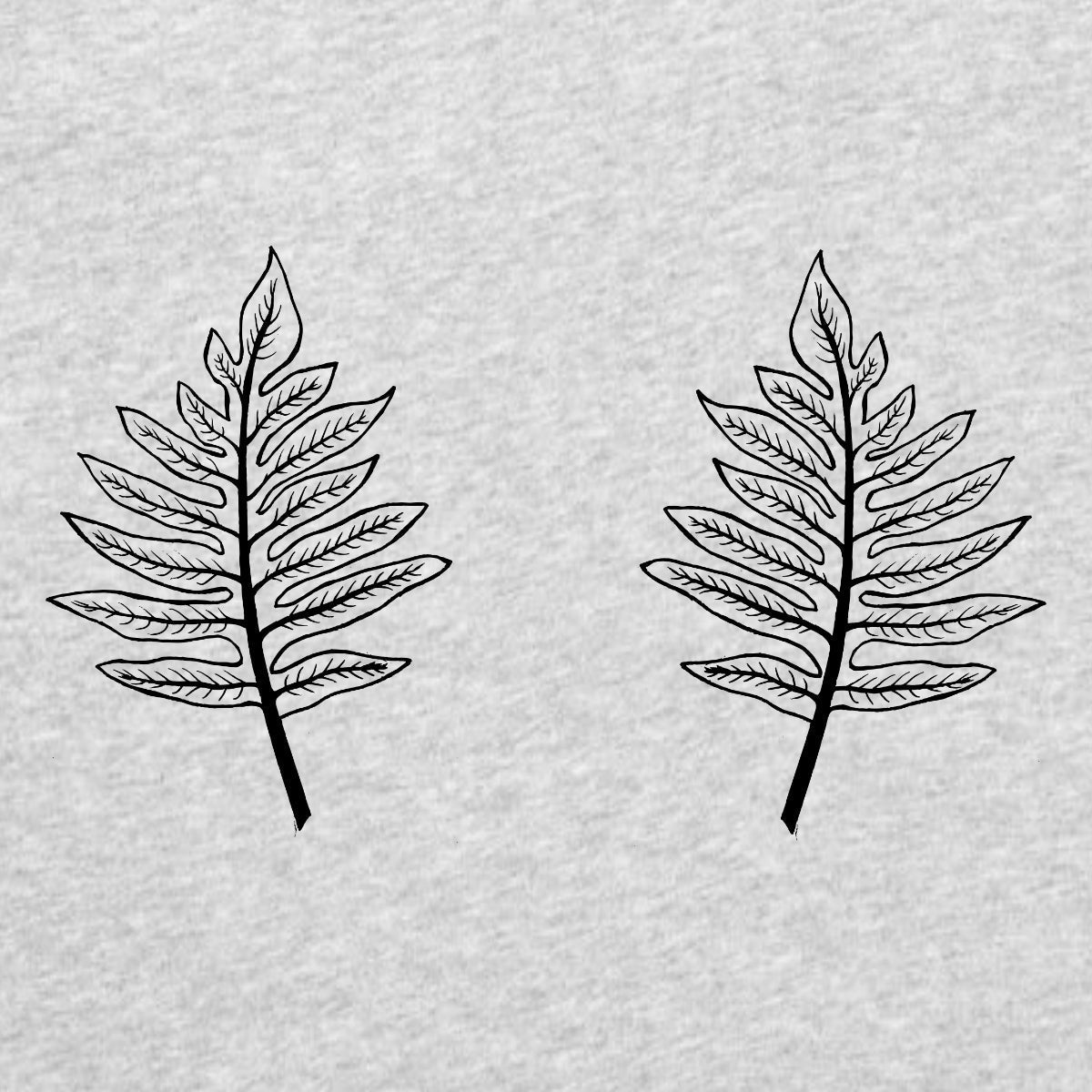 Harmaa meleerattu UNISEX T-paita Kaksi lehteä