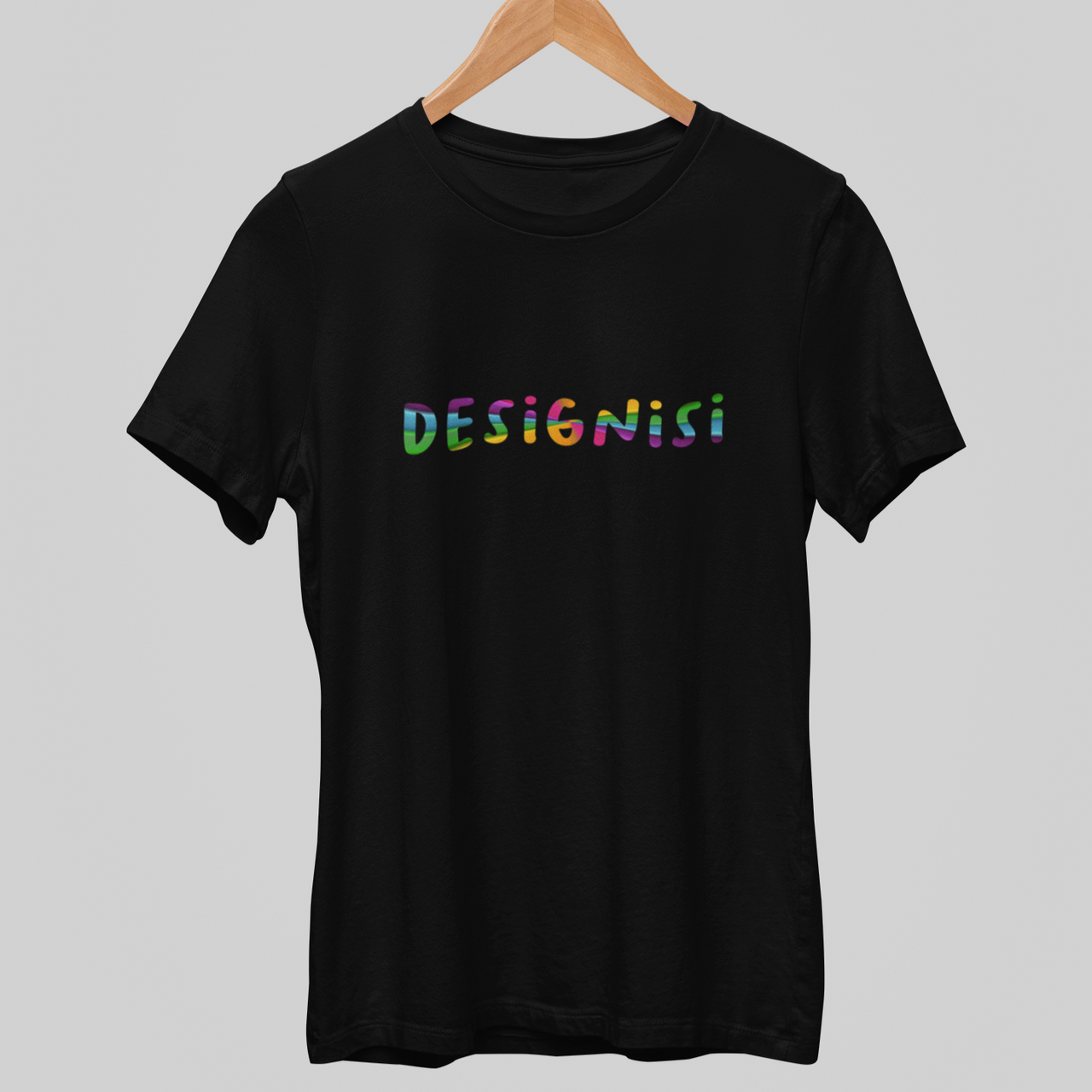 Musta UNISEX T-paita. Tee oma design!