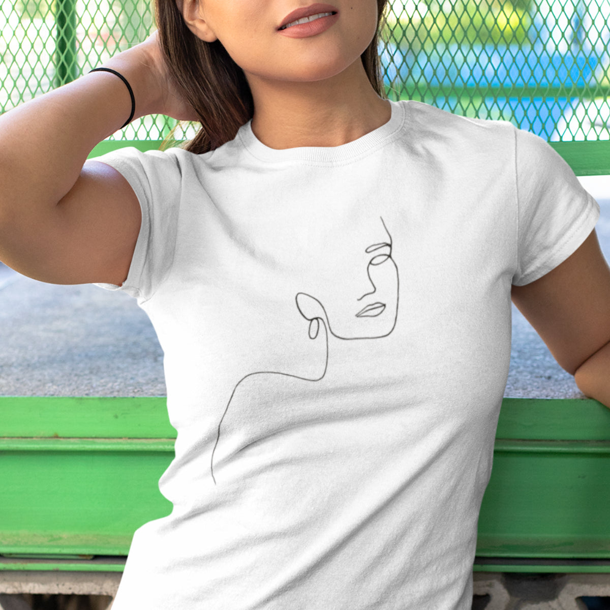 Valkoinen UNISEX T-paita Tyttö