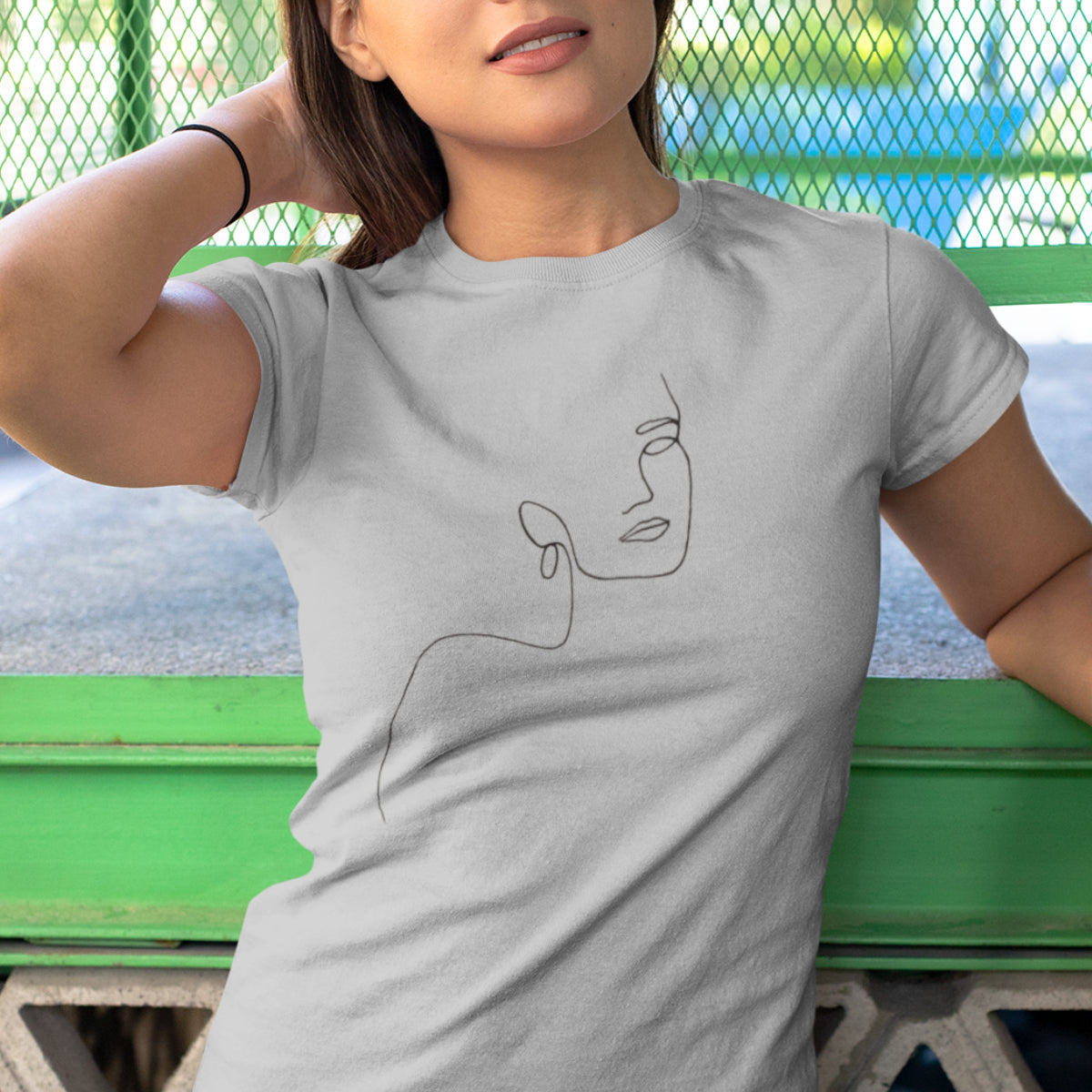 Harmaa meleerattu UNISEX T-paita Tyttö