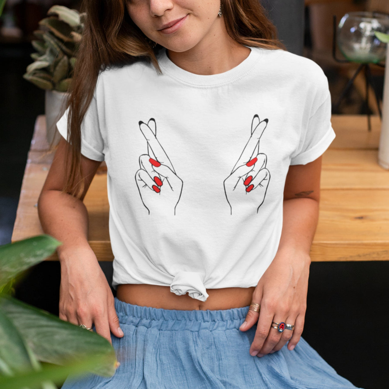 Valkoinen UNISEX T-paita Sormet