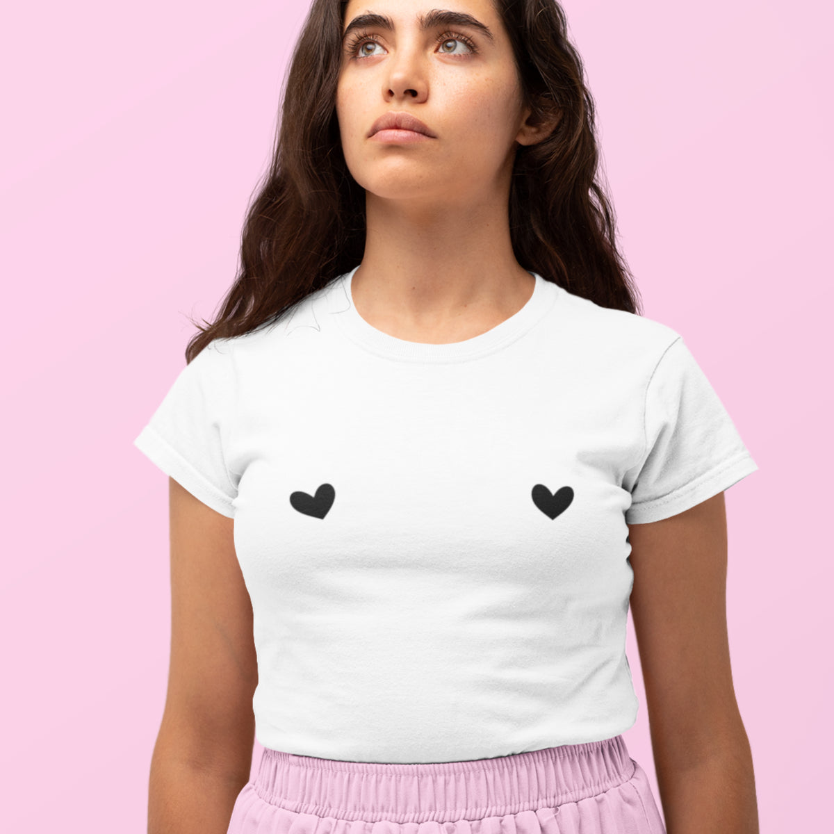 Valkoinen UNISEX T-paita Sydämet