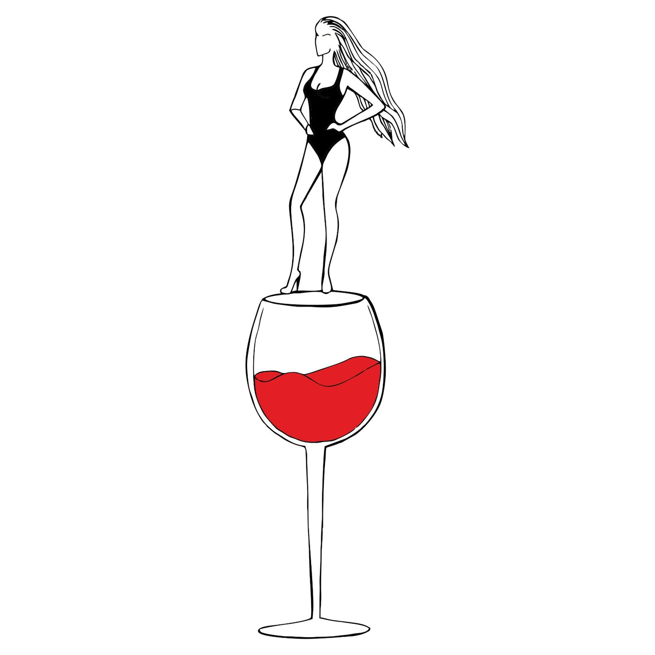 Valkoinen UNISEX T-paita Viinin nainen