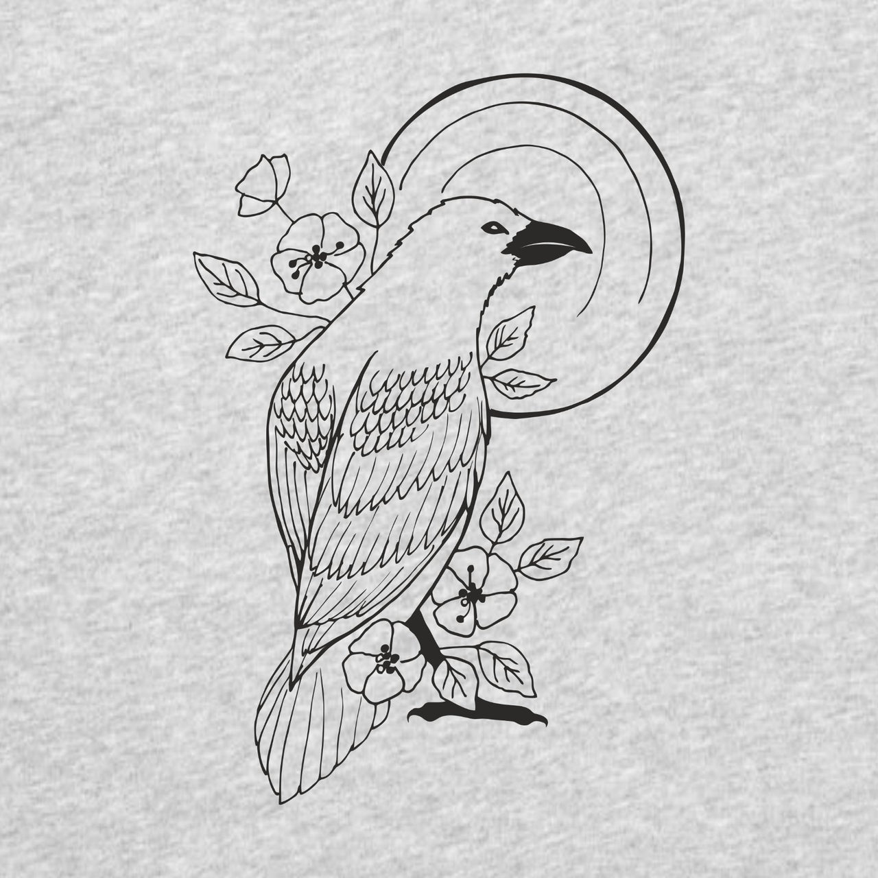 Harmaa meleerattu UNISEX T-paita Varis